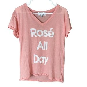 Wildfox Rose All Day orange short sleeve shirt Size Small
